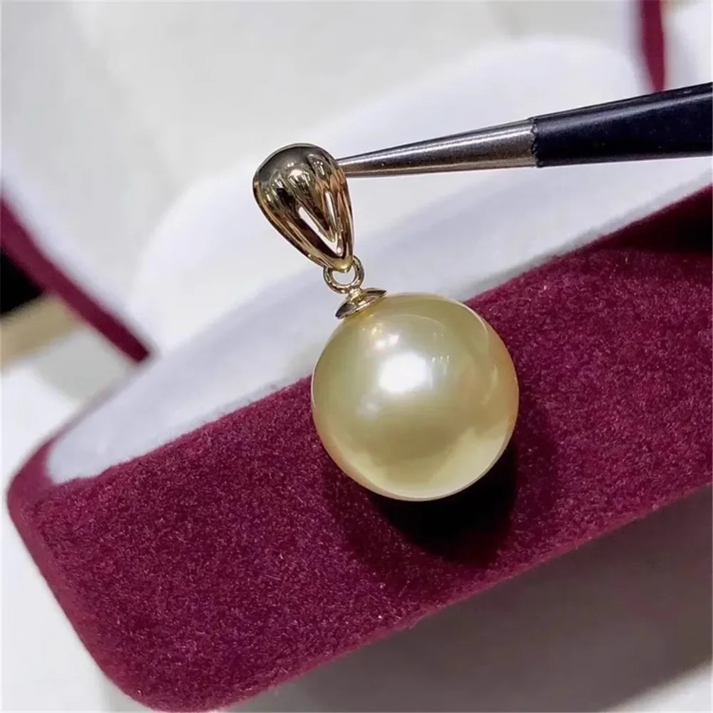 

Жемчужные аксессуары «сделай сам», золотой жемчужный кулон G18K, пустой Нежный кулон, пустой Женский, подходит для овальных бусин 9-12 мм, G102