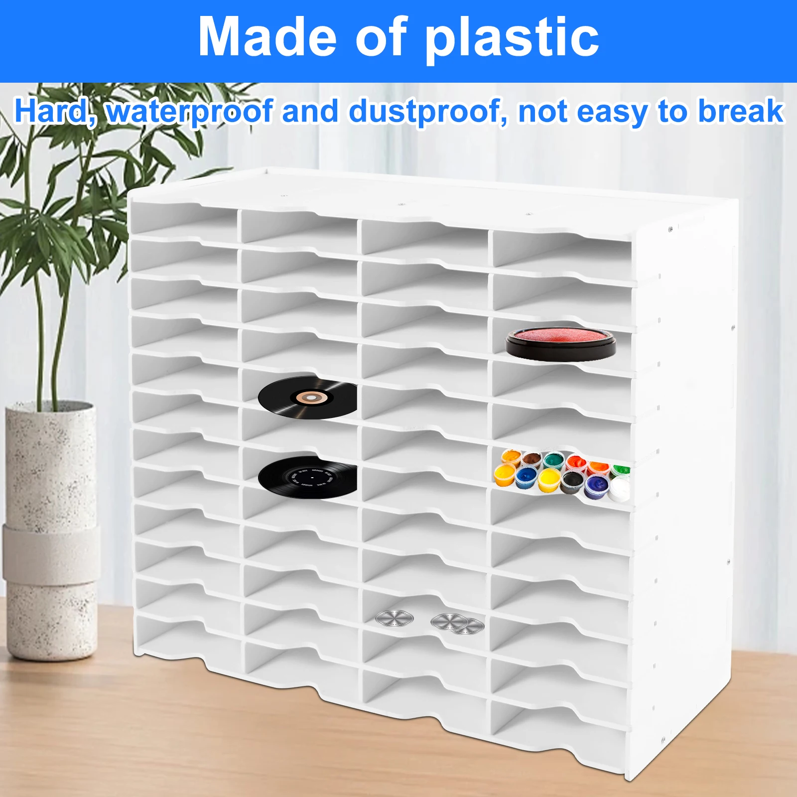 24/48 Slots Ink Pad Holder Sturdy Pad Organizer Waterproof Stamp Storage Organizer Space Saving Ink Storage Rack storage bag storage box plastic storage box storage container stamp storage binder