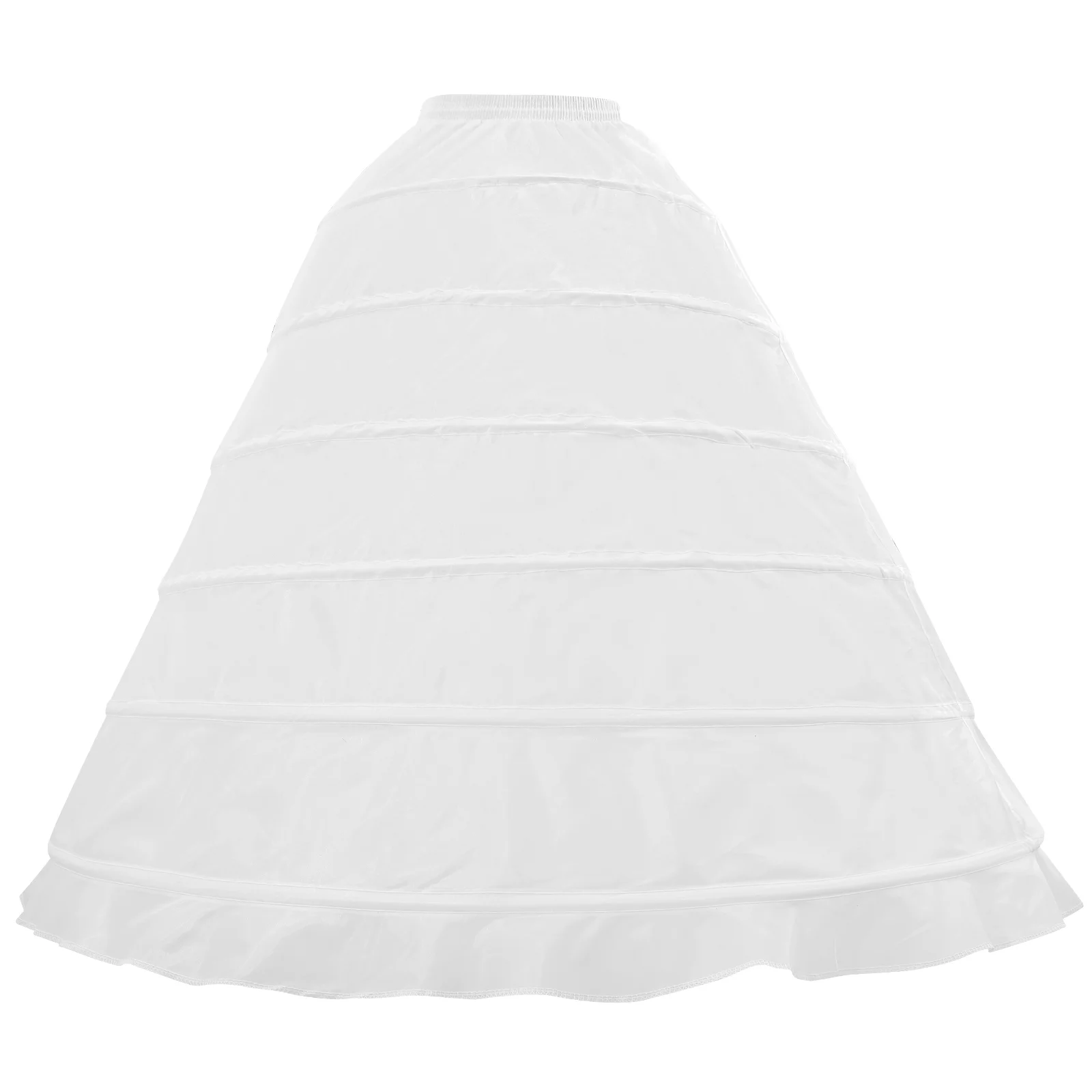 6 Single Puffy White Dress Wedding Crinoline Dresses Petticoat Bottom Skirt Bride Formal