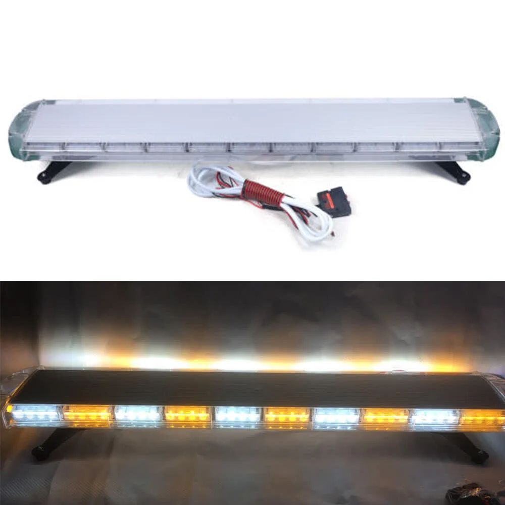 

51" 96 Flashing Emergency Warning Flash Durable LED Emergency Strobe Light Bar Tow Amber/White for Tow Truck Response NEW