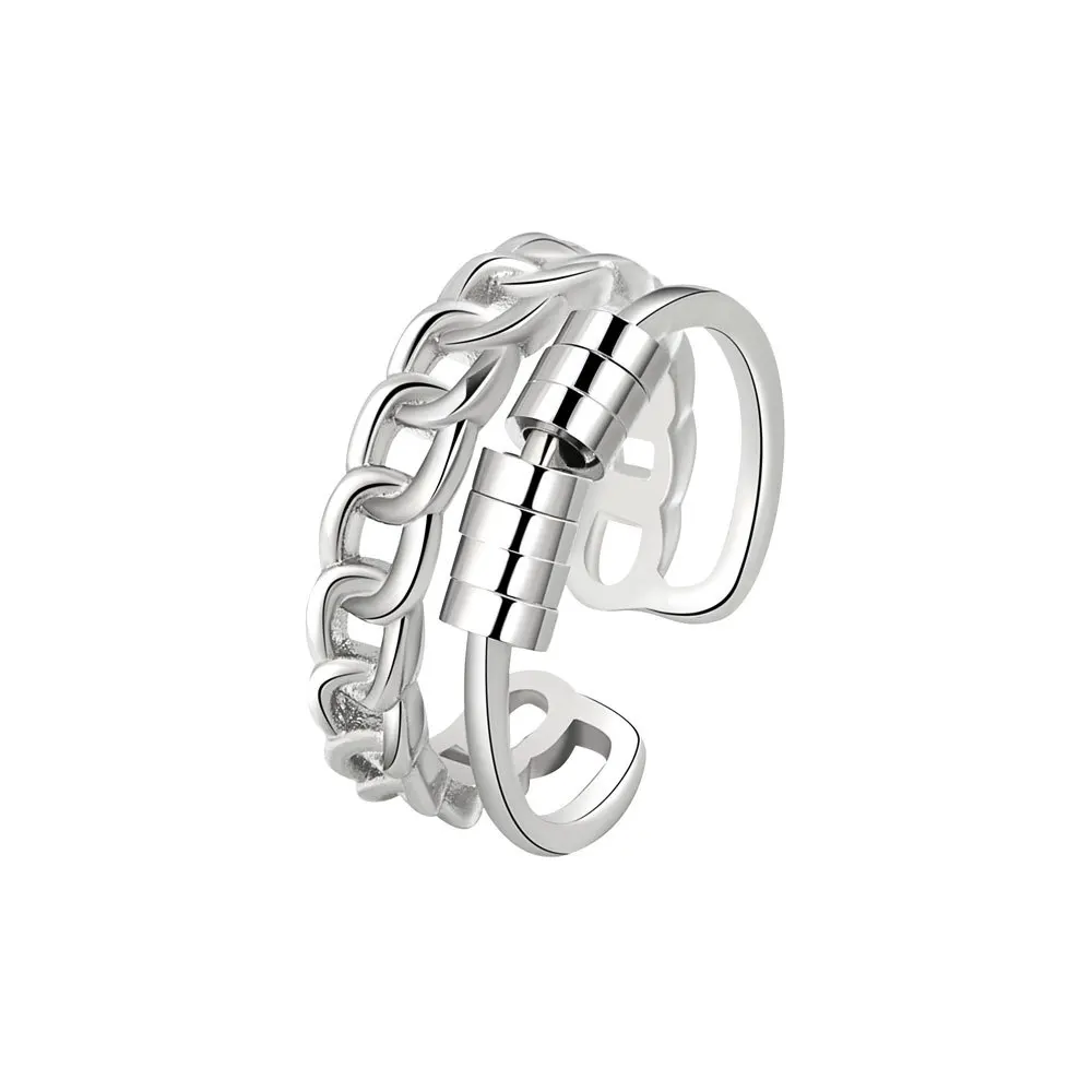 Anti Stress Anxiety Ring Fidget Spinner Rings Adjustable Women Rotating Freely Spinning Accessories Jewelry Gifts SMJEL