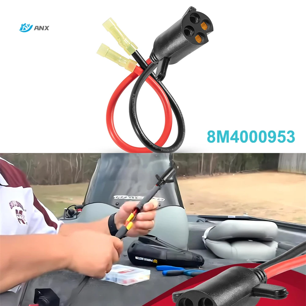 Spina Di Alimentazione Del Motore Da Traina Anx 8 M4000953, 2 Punte, Si Collega Con Motori Da Traina Da 12-V 24 Volt O 36 Volt 4 Fori 50 Amp Rating