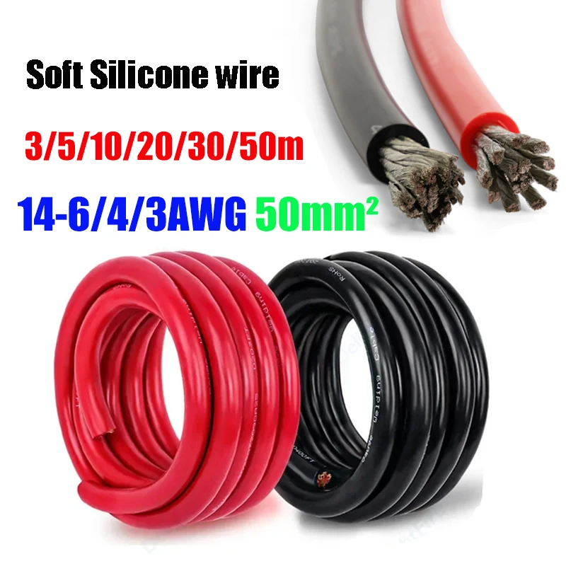QUARKZMAN Câble Ruban En Silicone 26AWG 6 Broches, Câble Plat De Calibre 26 Flexible En Fil De Cuivre Étamé Torsadé Noir De 10M/32.8Ft Pour Avion Modèle, Voiture Modèle