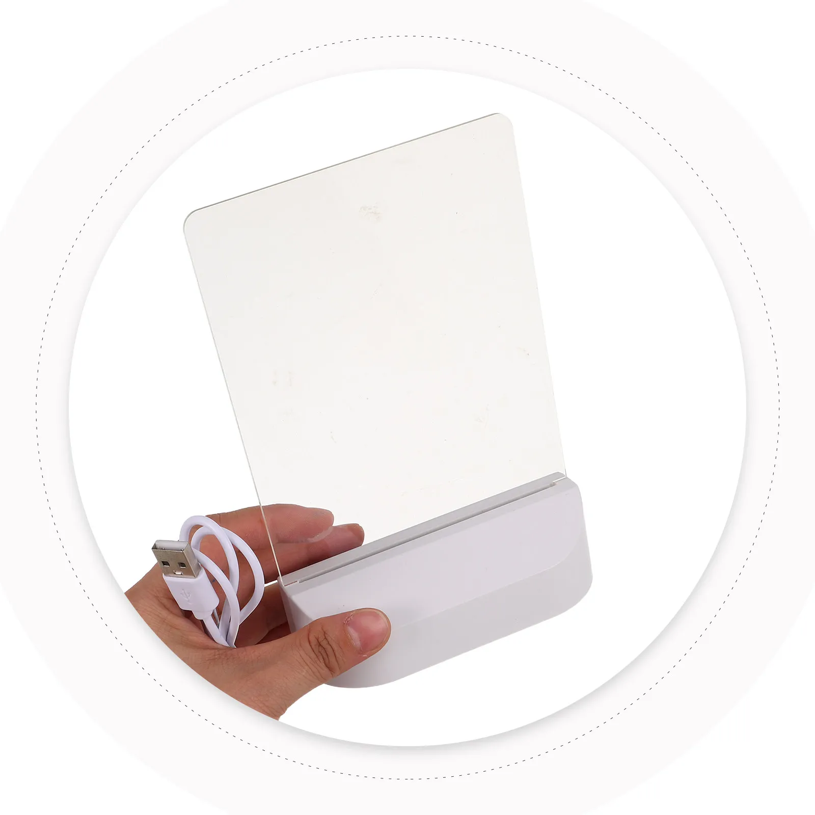 1세트 LED 아크릴 드라이 이레이즈 드로잉 보드 어린이용 라이트업 낙서 패드 지울 수 있는 야간 조명 메모 보드 침실 아트 장식