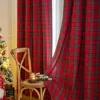 Christmas Check Plaid Curtains Semi-Blackout Windows Curtains for Bedroom Drapes in Living Room Red&green Farmhouse Home Decor 2