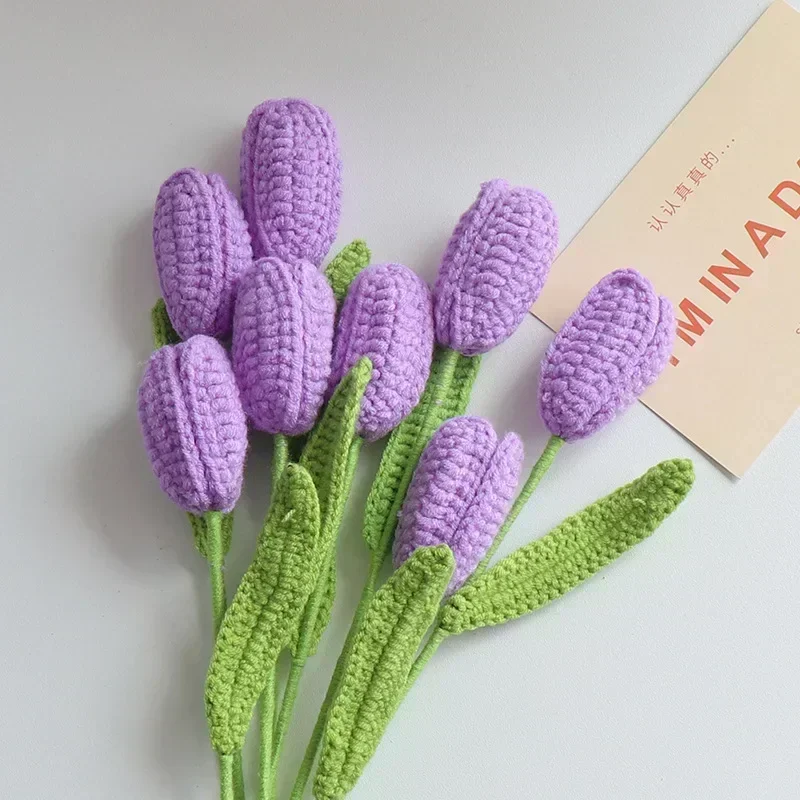 Dremisland Bouquet di Fiori Lavorati a Maglia All'uncinetto Tulipani