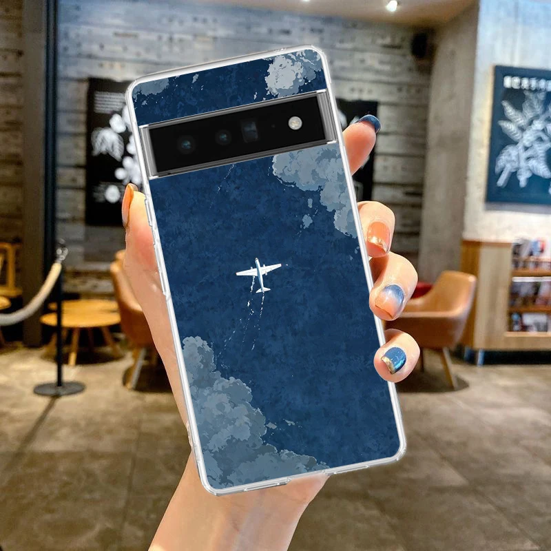 Airplane Design Soft Clear TPU Phone Case Cover