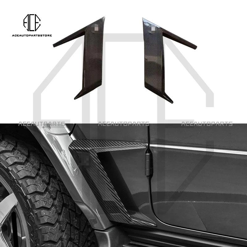 Dry Carbon Fiber Fender Air Vent (Con Logo) Body Kit Per Mercedes Benz Classe G W463A W464 G500 G55 G63 Amg 2019-2023