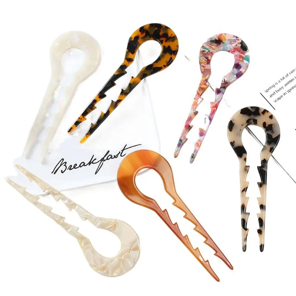 

1pc U-Shaped Acetic Acid Hair Stick for Women Elegant Hairpin Hair Fork Trendy Hair Clip Fashion Headwear Gift Hair Accessories
