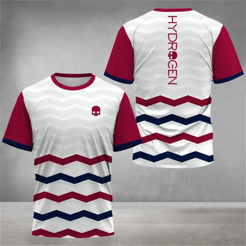 Summer Men's Fashion Sports T-shirt Breathable Men's Tennis Badminton Running Sports Clothing Casual Loose Short Sleeve T-shi