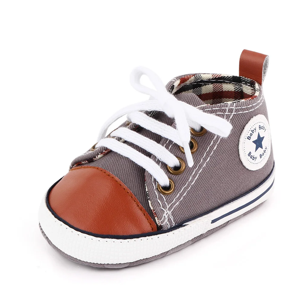 Spring Collection Baby Shoes: Classic Canvas Sneakers with Soft Sole for Newborns and Toddlers