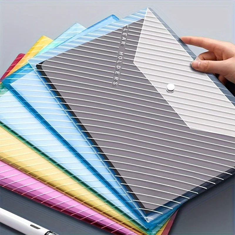 25 Pack A4 Twill Folders, Snap Button Closure, Durable PP, Organizing Office Documents, Exam Papers, Must-Have for School Season - 3