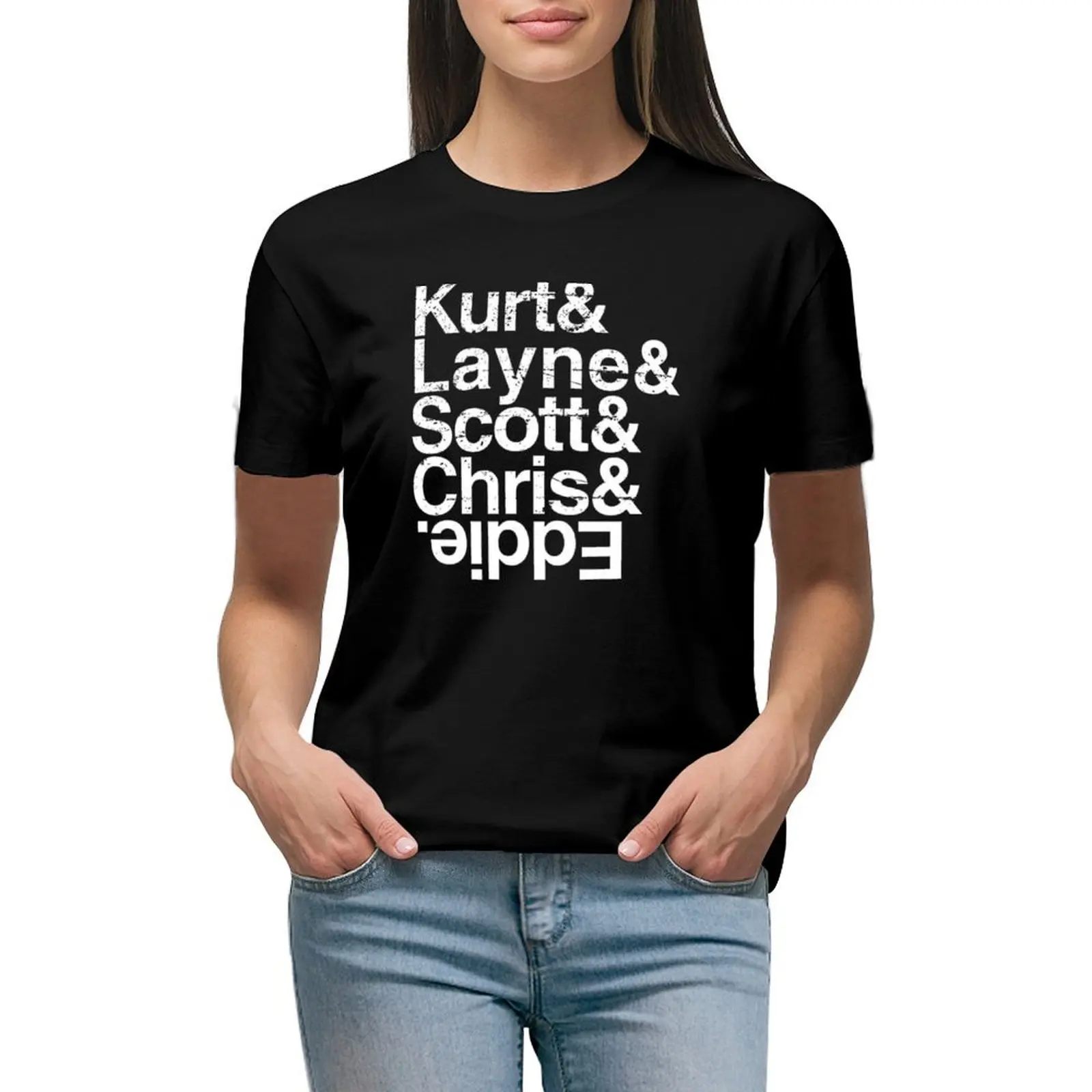 

grungehead line up T-shirt tops summer clothes tight shirts for Women