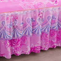 1PC Printed Bedding Set Soft Bed Skirt Bedspread Full Twin Queen King Size Bed Sheet Mattress Cover WithLace Without Pillowcases 6