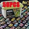 New 50-10PCS Mini Alloy Car Model Set with Storage Box Diecast Cars Toys for Boys Sliding Inertia Vehicle Children Toy Kit Gifts 1