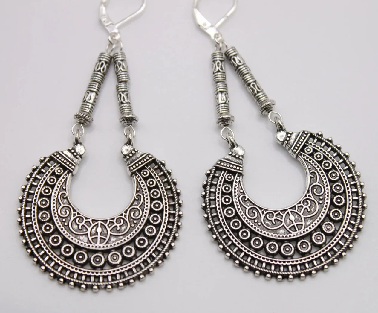 Tiny Sterling Silver Dangles Hammered Circle Earrings