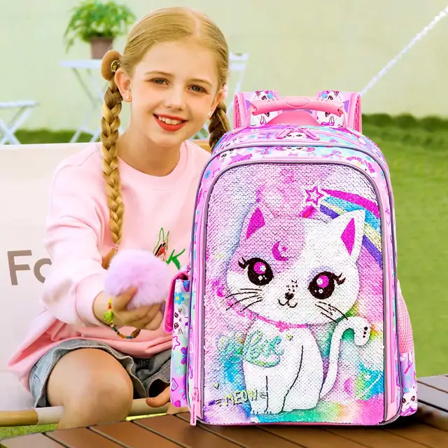 Kids Backpack Cat Unicorn Backpack Cat Backpack Sequin Backpacks