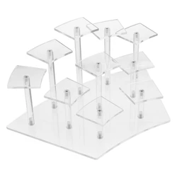 Multi - Tier Acrylic Display Shelf for Decor and Organization (Transparent 10 Seat)