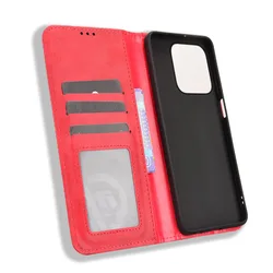 Premium PU Leather Flip Wallet Phone Case - Anti - Knock Protection for Honor X5C Plus (Red)