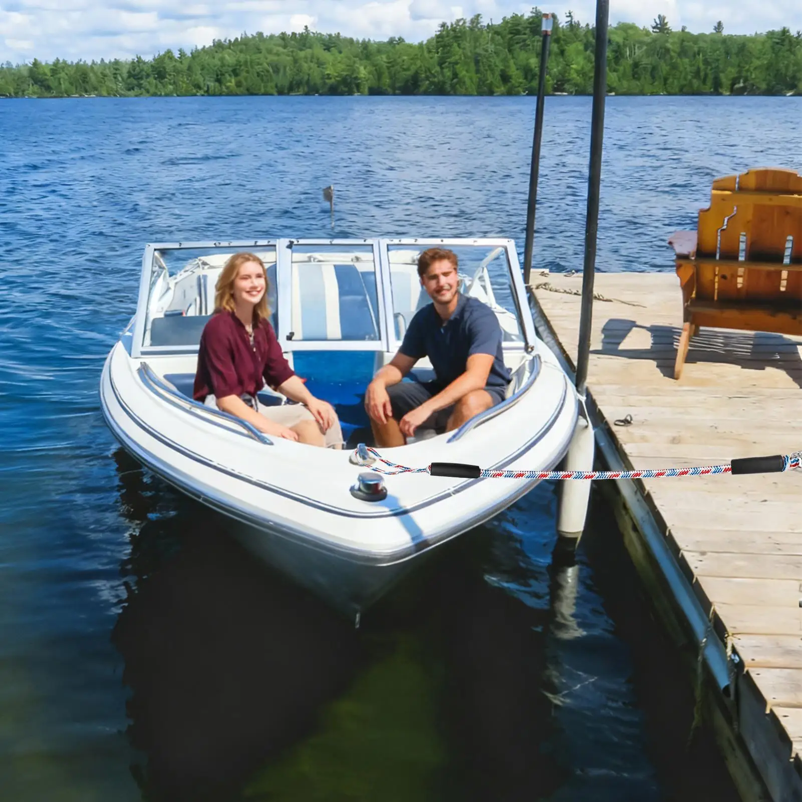 Dock Lines 3.94-5.58 Feet Heavy Duty Canoe Accessories Tubing Tow Rope For Lake River Beach Sea Snow Sledding Wakeboarding