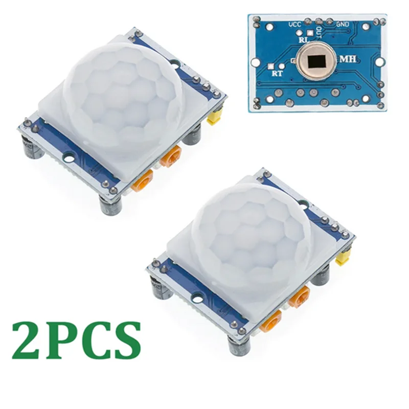 Motion Detector Module 2PCS PIR Sensor HC-SR501 Adjust IR Pyroelectric Infrared Motion Detector Module For Raspberry Pi Sensing Human Bod