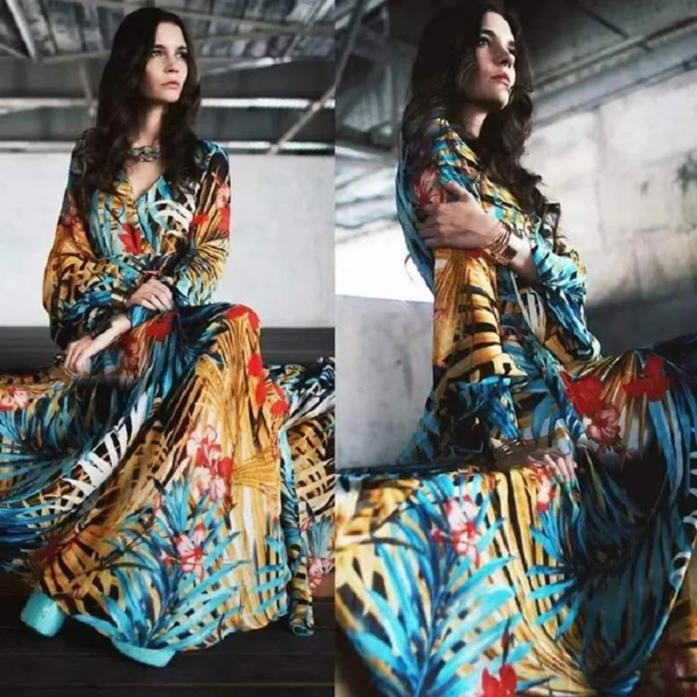 2024 Maxi Dress Fashion Women Dress Women Boho Robe Femme Long Maxi Dress Evening Party Long Beach Dresses Sundress