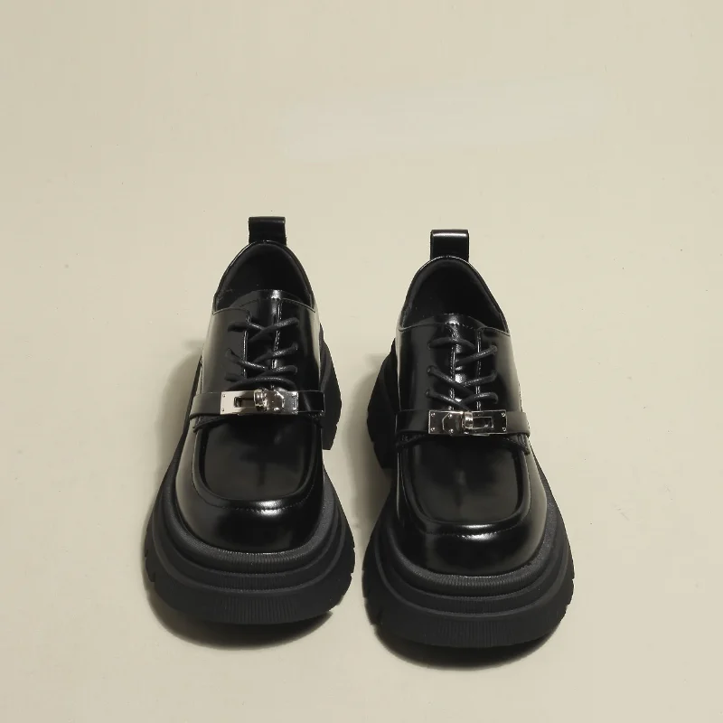 New Women Derby Shoes Platform Loafers British Style All-Match Casual Shoes Woman Sneakers Fashion Loafers Ladies Pumps Footwear