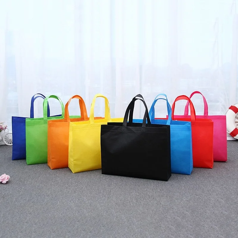 Women Foldable Shopping Bag Reusable Eco Large Unisex Fabric Non-woven Shoulder Bags Tote Grocery Large Bags Pouch