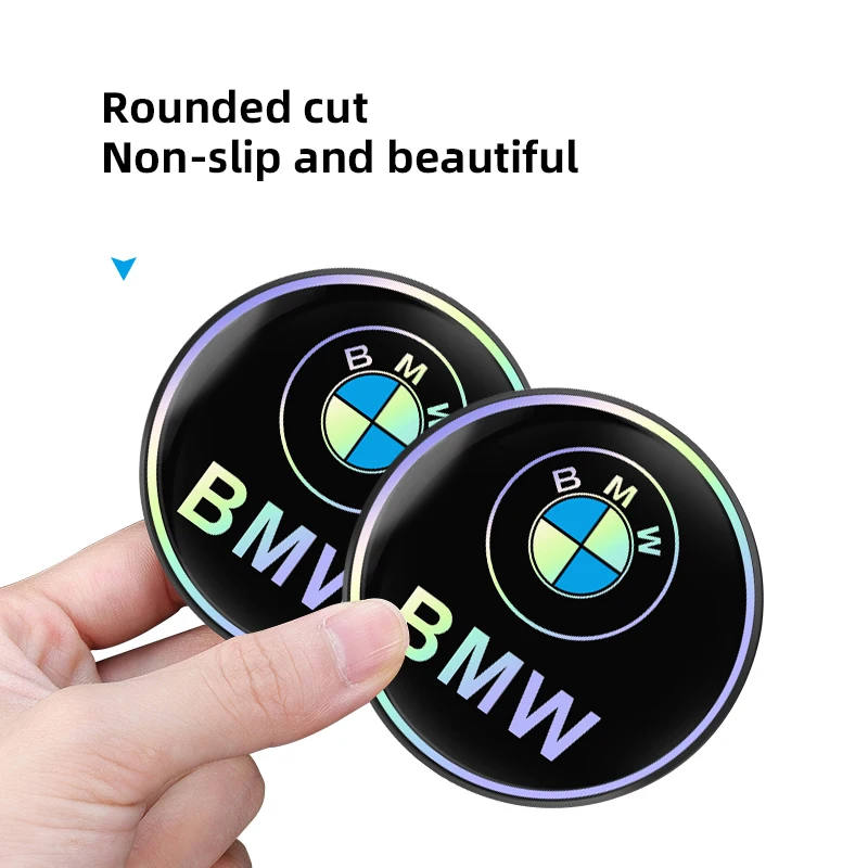 2개 자동차 엠블럼 컵받침 컬러 미끄럼 방지 매트 (BMW M E46 E90 E60 F30 G20 X1 X2 X3 X4 X5 X6 X7 i3 i4 i5 i7 M2 M4 용)