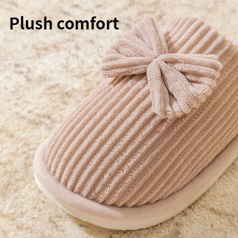Fashion Women's Bow Slippers Fall/Winter Indoor Bedroom Floor Lightweight and Comfortable&Soft Warm Slippers for Home 5