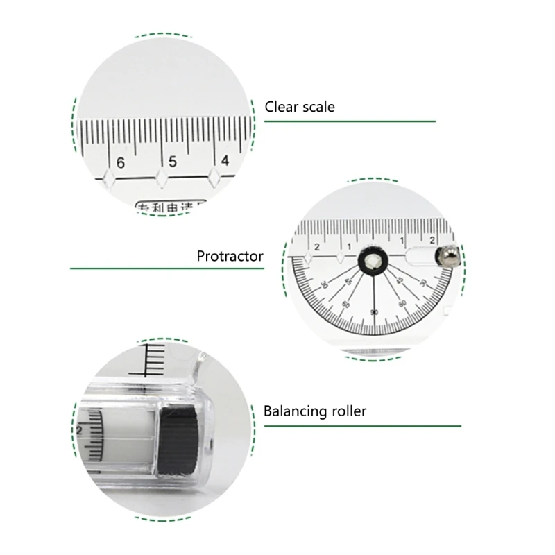 Portable Universal Multi-purpose Rolling Ruler Drawing Parallel Compass-Ruler School Stationery Protractor Curve Ruller