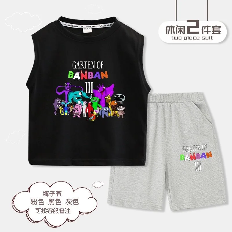 

Garten of Banban Summer Class Garden Clothes for Children New Boys Vest T-shirt Shorts Two-piece Set Girls Short-sleeved Suit