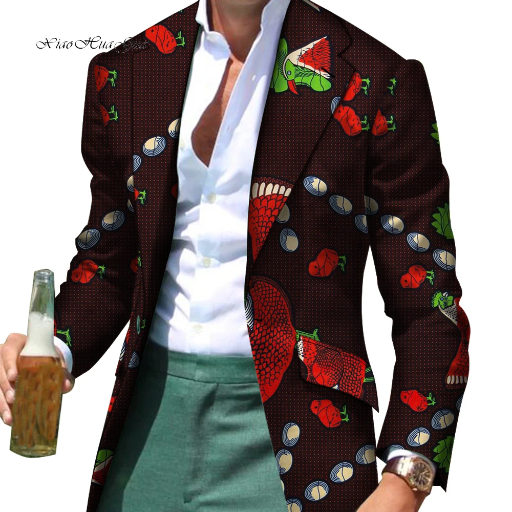 African Men Clothes Smart Causal Slim Fit Fancy Suit Blazer Jackets Formal Coat Business Dashiki Party Wedding WYN530
