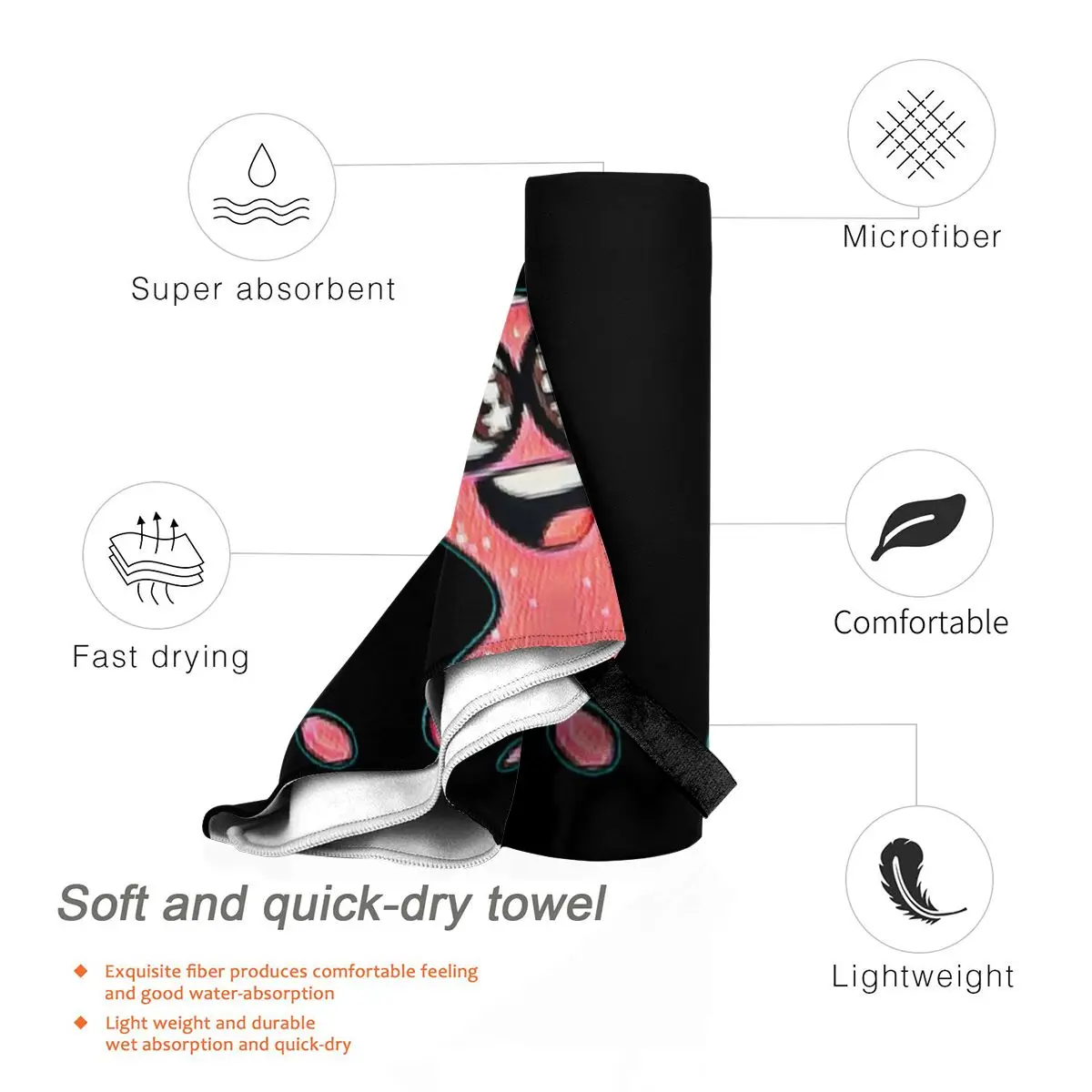 Super Slick Slime Sam Beach Towel Soft Microfiber Quick Dry Absorbent Quick Towels For Mountain Climbing 4