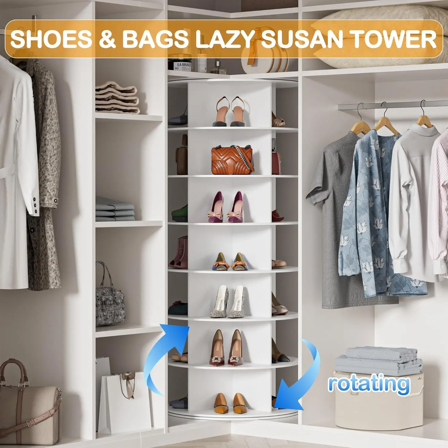 Rotating Shoe Rack Tower Image 3