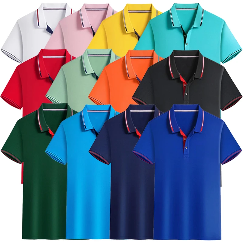 

New Men's Outdoor Tshirt Beach Dry Fit Short Sleeve Golf Tennis Soft Fabric Golf Polo Shirt for Mens Clothing Polyester Business