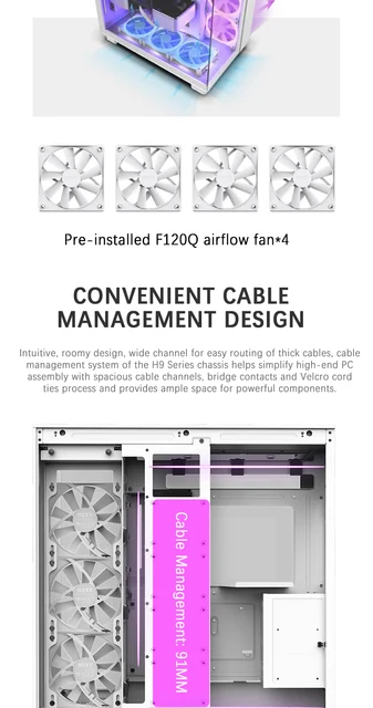 NZXT-Boîtier de flux d'air H9 FLOW Tourists-Chamber Mid-Tower, Pièce de vue  sur la mer refroidie à l'eau à trois côtés à 360 °, Panneau latéral en  verre trempé, PC Gamer - AliExpress