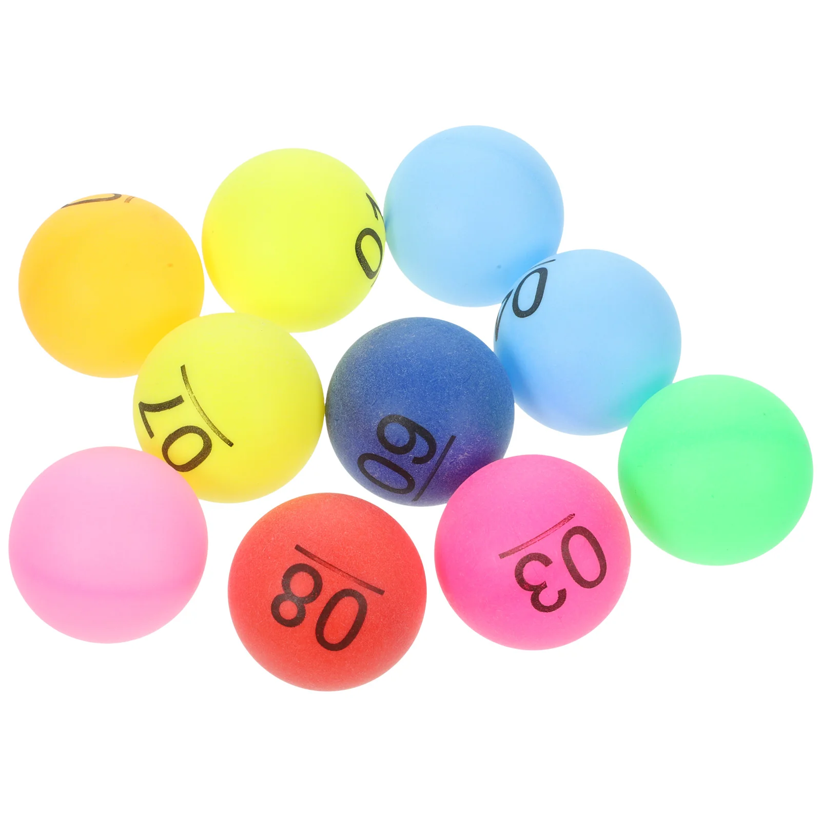 10 Pcs Color Number Ball Lottery Box Selection Party Lucky Draw Table Tennis Game Balls for Entertainment Numbered Pp Portable