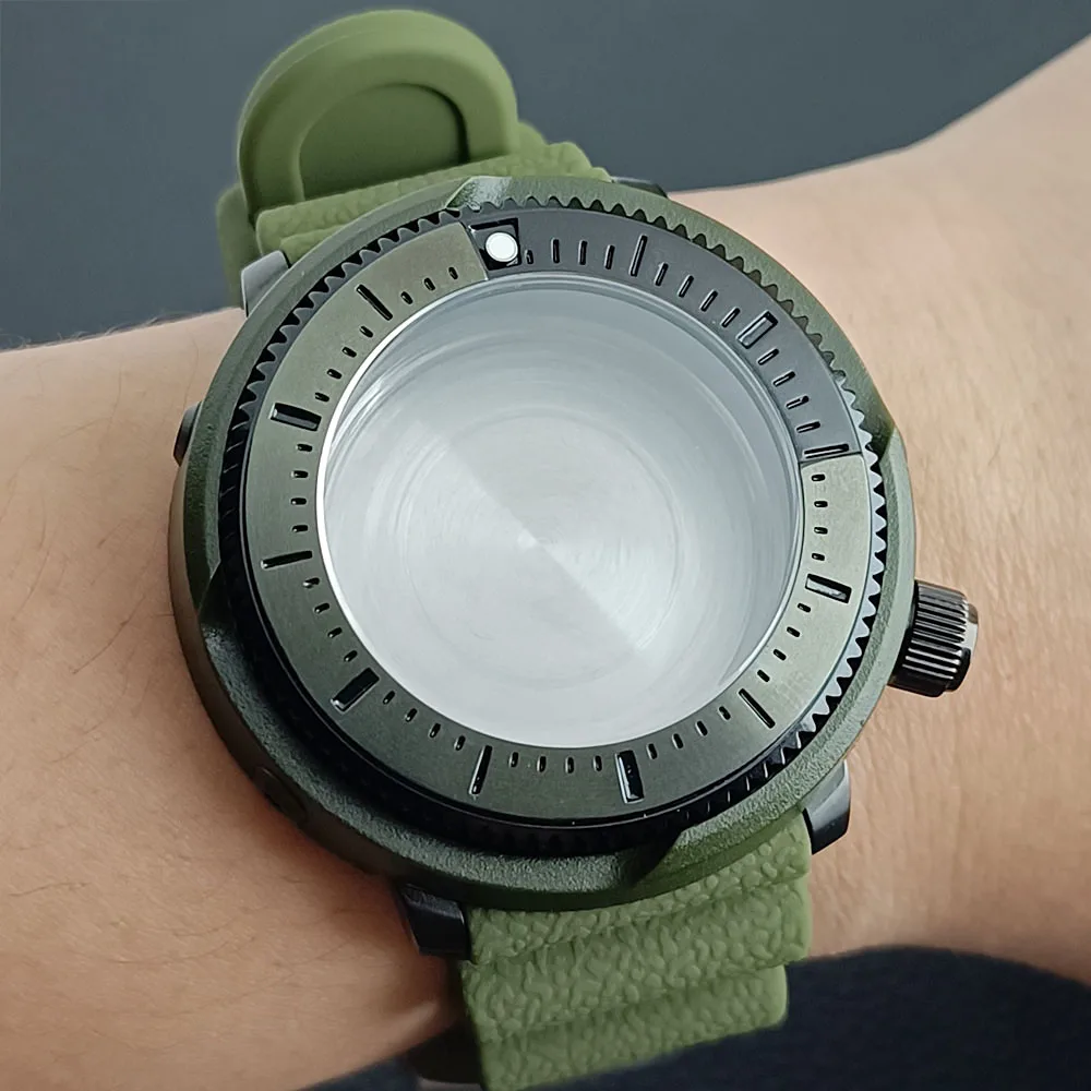 SNE 스테인리스 스틸 케이스, NH35 NH36 무브먼트 케이스에 적합, 사파이어 크리스탈 유리 방수 케이스, 46mm