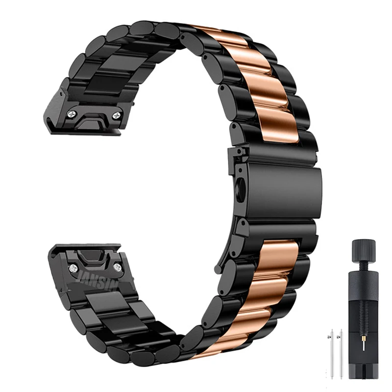 Stainless Steel Quick Release Easyfit Wrist Strap - 26mm/22mm Metal Watch Band