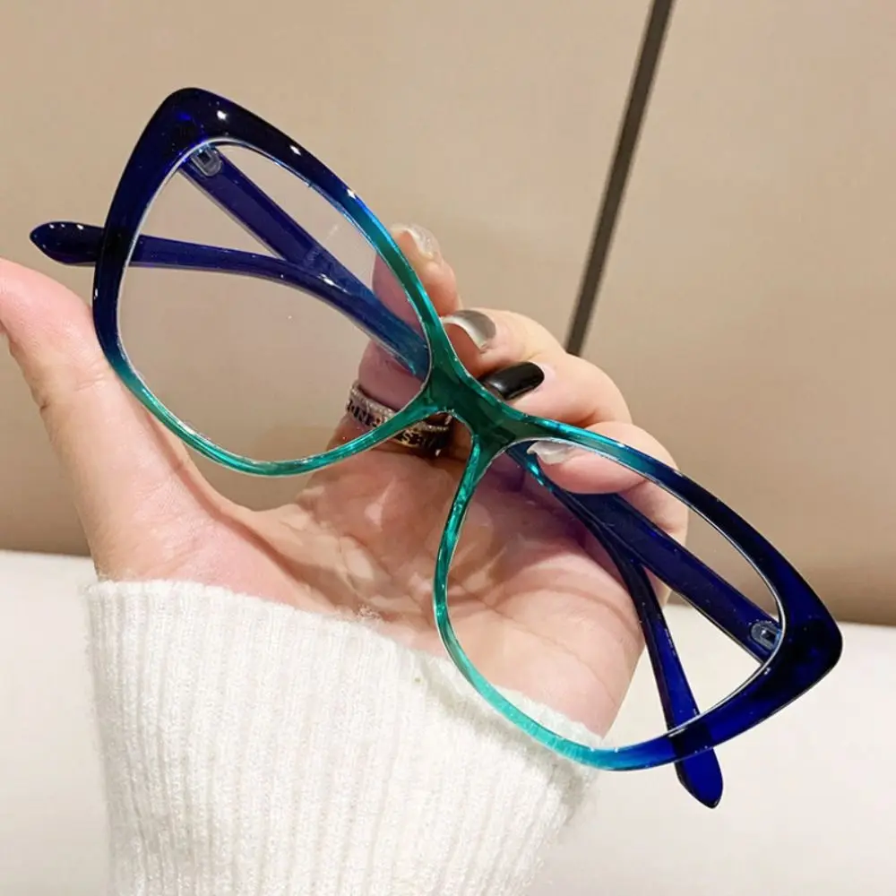 Red Cat Eye Glasses Gradient Color Butterfly Frame Anti Blue Light