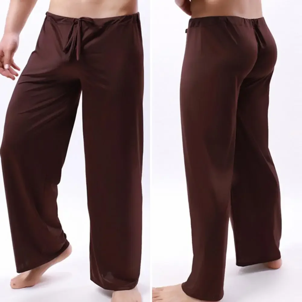 Men Yoga Pants Low Waist Drawstring Straight Loose Pajama Pants Thin Sports Comfortable Elastic Waist Men Sports Trousers pajama pants