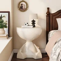 Bedside Table, Home Sofa Edge, Circular Coffee Table, Mini Bedside Table with Storage Space, Suitable for Small Space Decoration 2