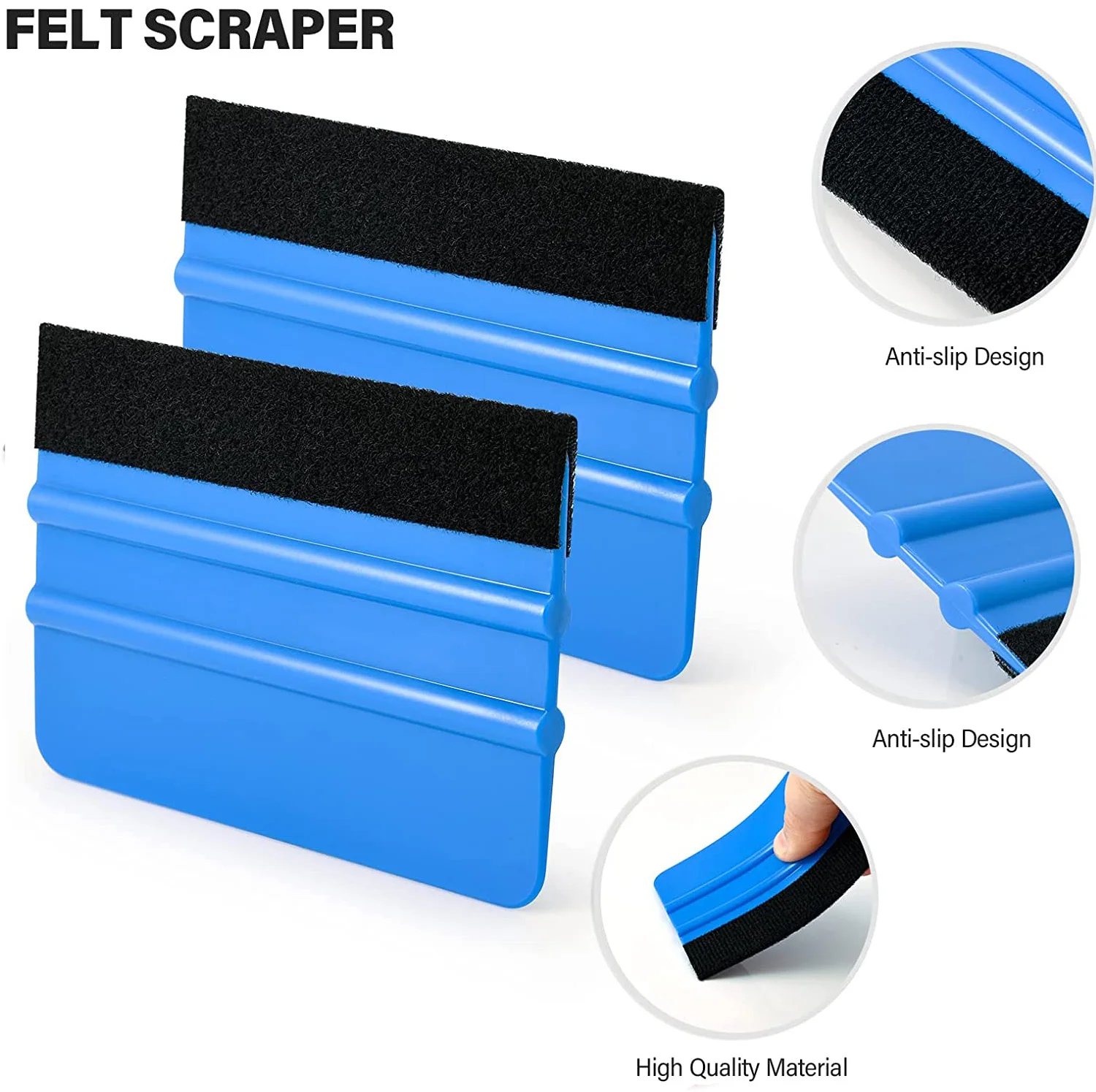 Vehicle Vinyl Wrap Tool Kit Window Tinting Tool 4 Inch Felt Squeegee Retractable 9mm Utility Knife Vinyl Cutter Corner Squeegee