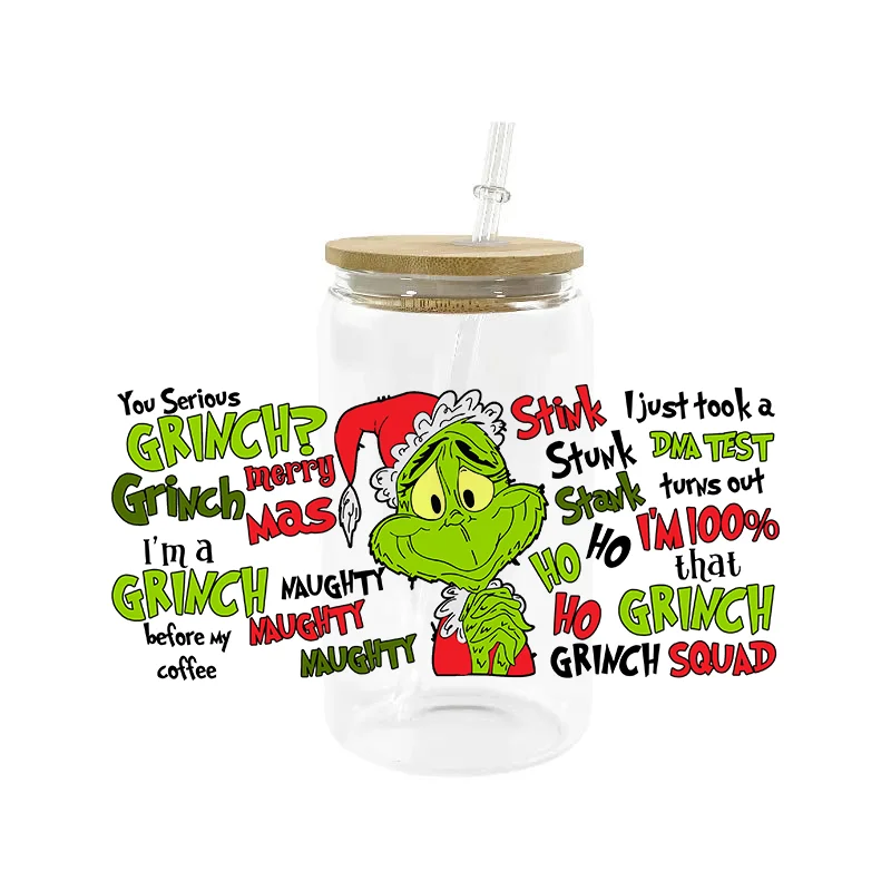 Cup Wraps Miniso Christmas UV DTF 16oz Libbey Wrap Tumbler Stickers Decal Glass Can Selfadhesive Waterproof sticker cups