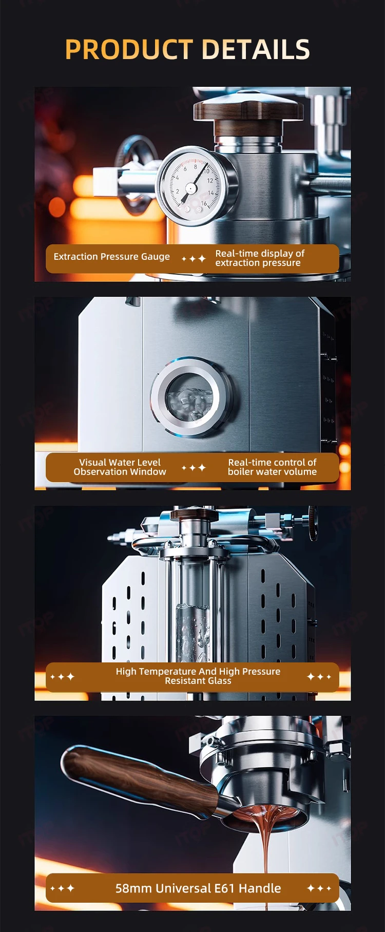 ITOP CMP-Pro Pneumatic Coffee Machine With Heating Power