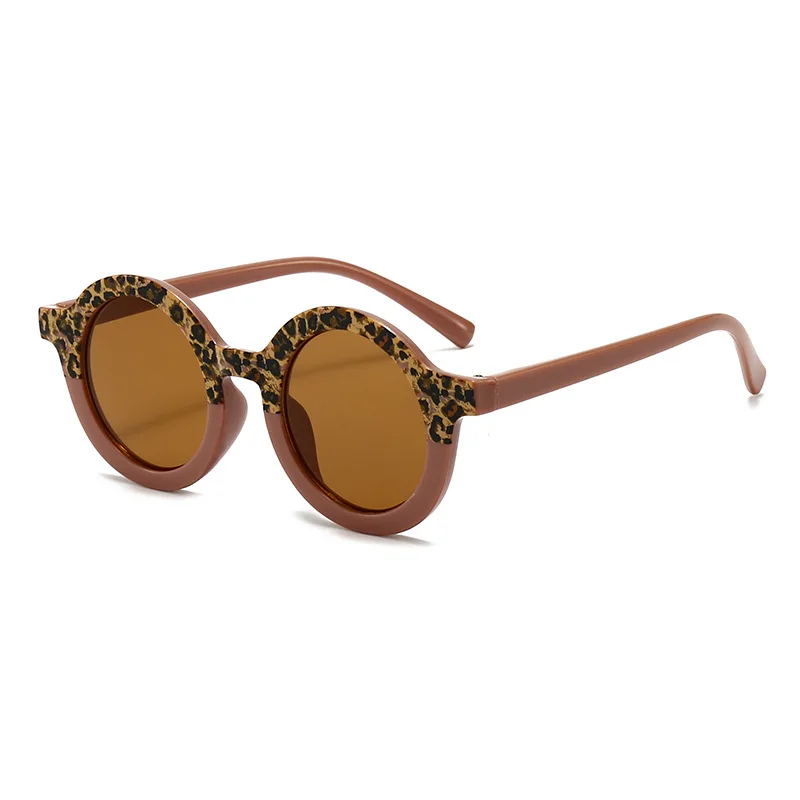 Online Style Same Style Fashionable Bright Leopard Print UV400 Children's Fashion Glasses Sunglasses Children's Sunglasses