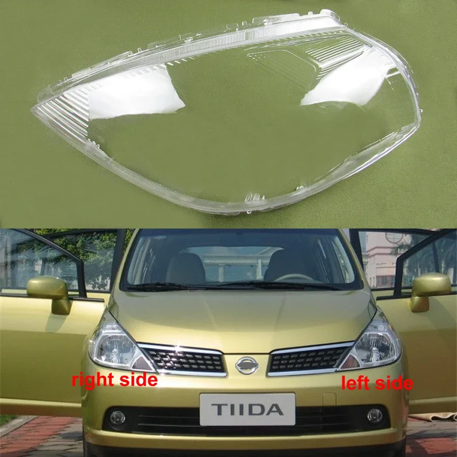 For Nissan Tiida 2005 2006 2007 Car Accessories Headlamp Transparent Lampshade Lamp Shell Headlight Lens Cover Plexiglass