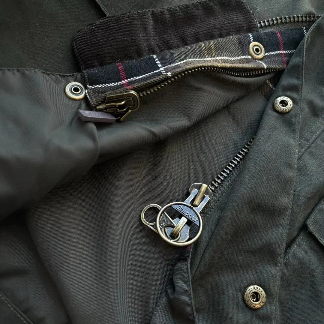 High quality Barbour American retro wax slim fit mid-length lapel trench coat