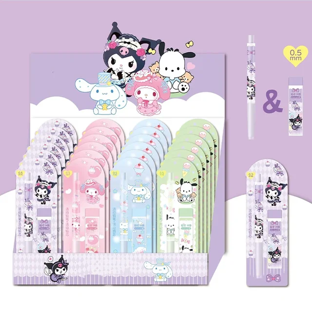 Sanrio Automatic Pencil Kawaii Kuromi Cinnamoroll Cartoon Student 0.5mm Pencil Cute Children s Writing Pen